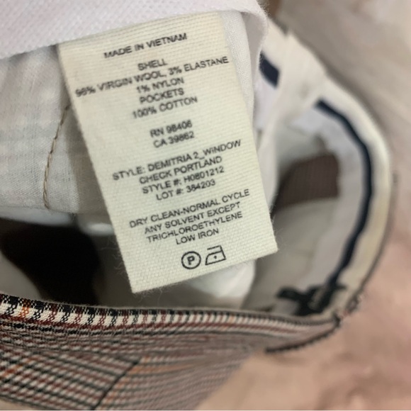 Theory Demetria 2 Window Check Portland Trousers - Picture 6 of 7